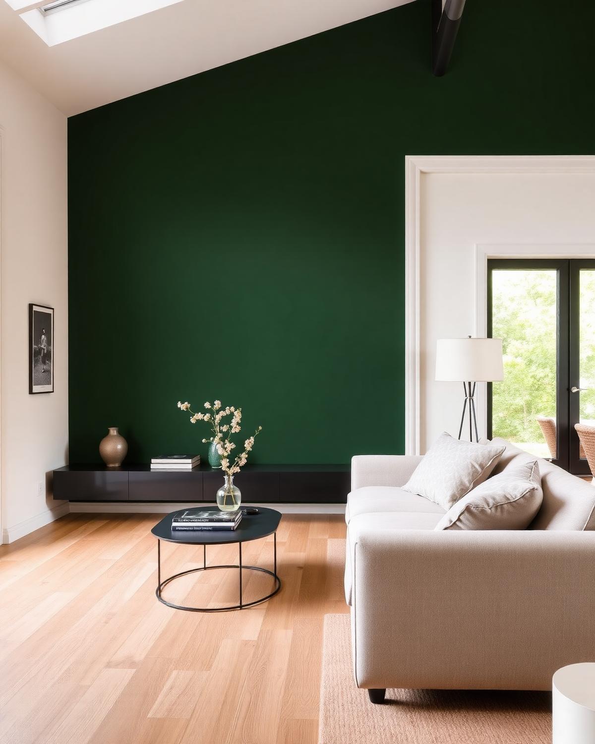 Living met groene accentmuur