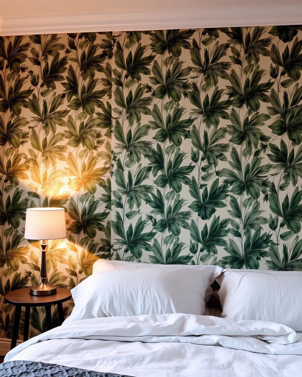 Slaapkamer botanisch behang